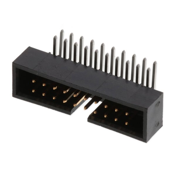 Molex Board Connector, 20 Contact(S), 2 Row(S), Male, Right Angle, Solder Terminal 702472054